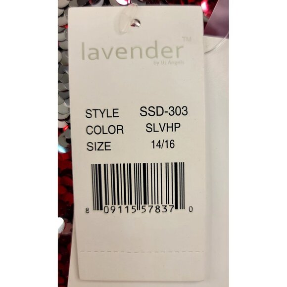 Lavender Girls Sequin Dress Flippable Sequins Silver/Hot Pink/Red Size 14/16 - Picture 7 of 11